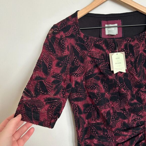 Maeve Elorn Velvet and Lace Ruched Dress - Picture 5 of 9